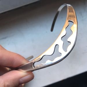 Mexican modernist sterling silver choker necklace